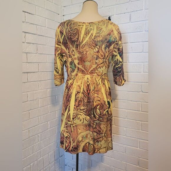 APT. 9 Abstract Print Ruched Dress, Size S - Picture 2 of 5